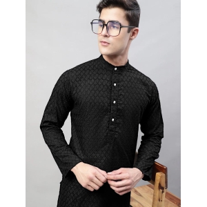 Jompers Men Black Chikan Kurta Only-S / Black