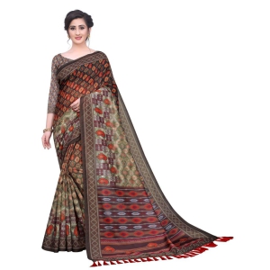 Silk Zone Women's Cotton Blend Digital Printed Multicolor Saree With Unstitche Blouse Piece