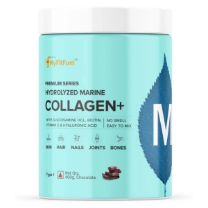 MyFitFuel Hydrolyzed Marine Collagen with Hyaluronic Acid, Biotin, Zinc & Vitamin C. 400g, Chocolate