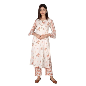 JAIPURETHNICWEAVES Women's Cotton Cambric Floral Printed A-Line Kurta & Palazzo Set