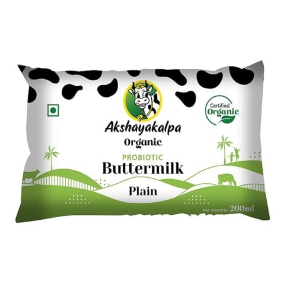 Organic Probiotic Buttermilk Plain 200 Ml