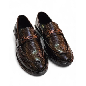 Styled Feet Brown full textured loafer-8