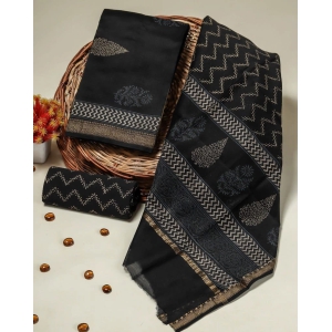 Classy Black Buta Print Maheshwari Silk Suit Set (MSL157)