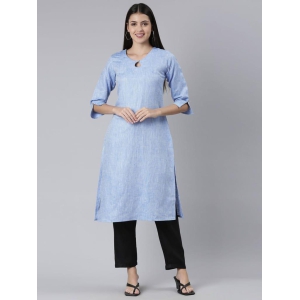 Women Solid Navy Blue and Black Kurta Set