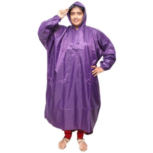 Goodluck Nylon Long Raincoat - Purple - None