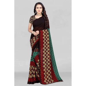 LEELAVATI - Brown Georgette Saree With Blouse Piece ( Pack of 1 ) - Brown