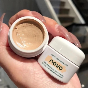 Novo’s Concealer Cream To Cover Spots Non Stick Powder Non Take Off Makeup Sweatproof Concealer Liquid Cover Acne Marks Cover Dark Circles-01#Ivory White