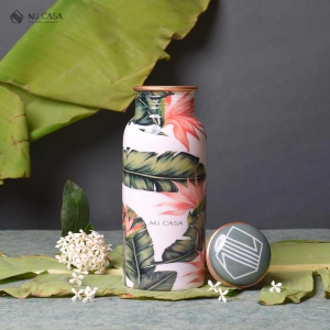 Tropical Print Pure Copper Bottle - 500ML.