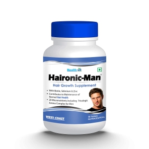 Healthvit Haironic-Man Hair Growth Supplement - Vitamins & Minerals for All Hair Types - 60 Tablets-Healthvit Haironic-Man Hair Growth Supplement - Vitamins & Minerals - For All Hair Types - 60 T