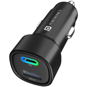 Portronics Car Mobile Charger Car Power 30 Black