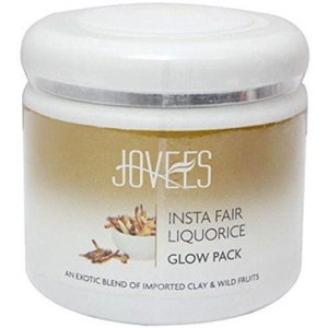 Jovees Herbal Insta Fair Liquorice Clay Pack For Brighter Glowing Skin, 120g | All Skin Types | Paraben & Alcohol Free 400g