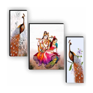 Saf radha krishna with couple peacock modern art MDF Painting Without Frame