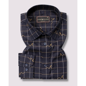 Black Needle Check Cotton Shirt For Men-42 / L