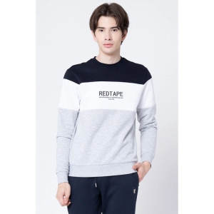 Red Tape Mens Grey Melange Color Block Sweatshirt