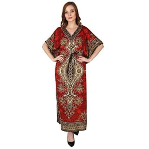 Ukal Women's Polyester Paisley Maxi Kaftan