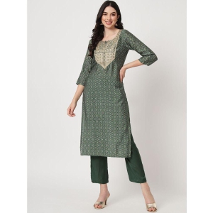 AMIRA'S INDIAN ETHNICWEAR - Green Straight Cotton Women's Stitched Salwar Suit ( Pack of 1 ) - None