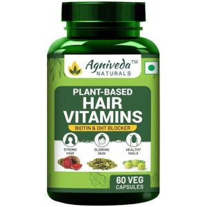 Agniveda Naturals Plant-Based Hair Vitamins Biotin, Dht Blocker, Promotes Hair Growth - 60 Veg Caps