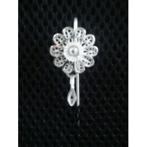 Silver Filigree Hair pin Floral HP007