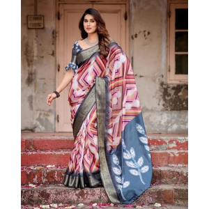 Blissful Red Color Digital Printed Saree