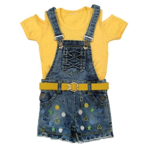 Zadmus - Yellow Denim Girls Dungarees ( ) - None