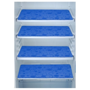 E-Retailer Set of 4 PVC Blue Fridge Mats - Blue