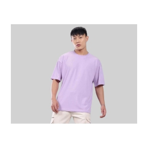 AKTIF Cotton Blend Oversized Fit Solid Half Sleeves Mens T-Shirt - Lavender ( Pack of 1 ) - None