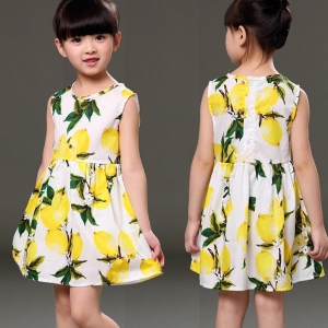 BabyGirl's Princess Stylish Cotton Yellow Multicolor Designer Frocks & Dresses for Kids.-8 Year-10 Year