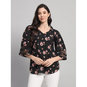 Curvydrobe Black Crepe Womens A-Line Top ( Pack of 1 ) - None