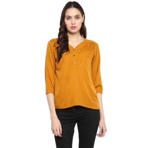 One femme Womens Solid V-Neck Top