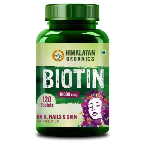 Himalayan Organics Biotin 10,000Mcg for Hair Growth- 120 tablets