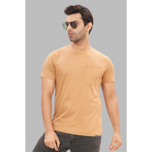 Men's Regular Fit T-Shirt - Brown-M