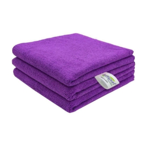 SOFTSPUN - Microfibre Hand Towel ( 48x36 ) cm 301-350 -GSM ( Pack of 3 ) Purple - Purple