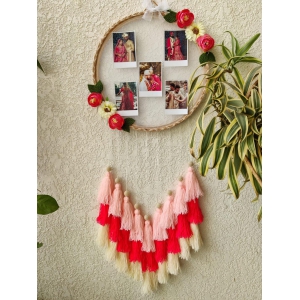 Floral Photo Frame Hoop with Tassles & Lights