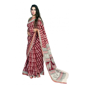 Tribes India Cotton Border Saree 1TTXSARMP17163-11