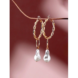 GOLD PLATED PARTY DESIGNER STONE DROP EARRING FOR WOMEN