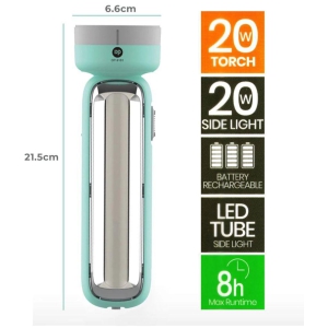 DP 9181 (RECHARGEABLE LED TORCH) 20W LED + 20W COB Light Multifunction Torch - White