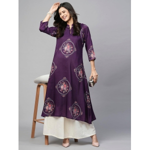 Burgundy Elegance: Wine-Colored Rayon Kurti Palazzo Set for Women-L