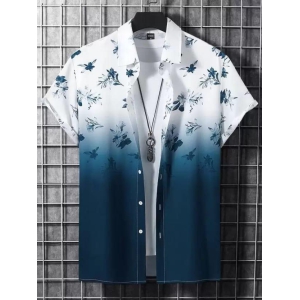 Men Regular Fit Printed Cut Away Collar Casual Shirt