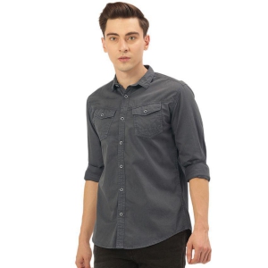 IVOC - Grey 100% Cotton Regular Fit Men's Casual Shirt ( Pack of 1 ) - None