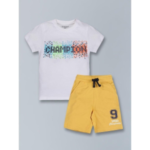 PLUM TREE - White Cotton Boys T-Shirt & Shorts ( Pack of 1 ) - None