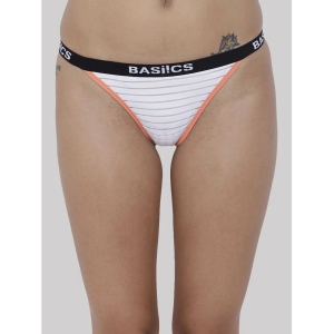 BASIICS By La Intimo - White BCPTH01 Polyester Striped Womens Crotchless ( Pack of 1 ) - None