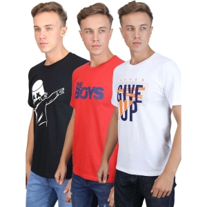 Supersquad 100% Cotton Regular Fit Printed Half Sleeves Mens T-Shirt - Multicolor ( Pack of 3 ) - None