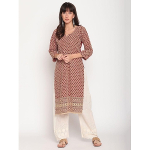 queenley-brown-cotton-womens-straight-kurti-pack-of-1-l