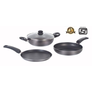 Goodflame Cookware Set 6 Piece Black Non-Stick Coating Cookware Set(Cookware Set,Black)