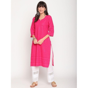 queenley-pink-cotton-womens-straight-kurti-pack-of-1-l