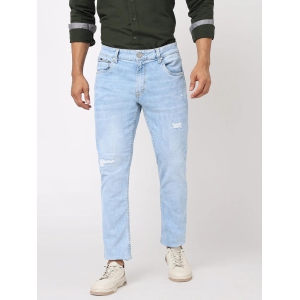 Mid Blue Distressed Jeans-34 / Blue