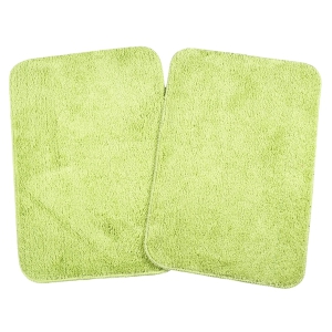 Sesaons Microfiber Anti-Skid Bath Mat Pack of 2 (Green, 35X50 CM, Rectangular)