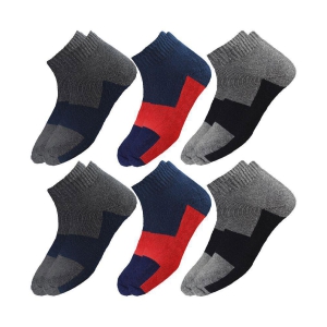 hicode - 100 Percent Cotton Mens Colorblock Multicolor Ankle Length Socks ( Pack of 6 ) - Multi