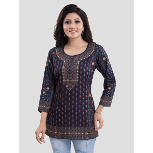 Meher Impex - Blue Crepe Women's Tunic ( Pack of 1 ) - None