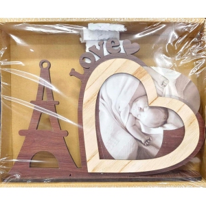 Couple Cycle Shape Wooden Photo Frame